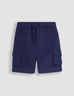 Jojo Maman Bb Boy's Cotton Rich Cargo Shorts (1-7 Yrs) - 6-12M - Navy, Navy