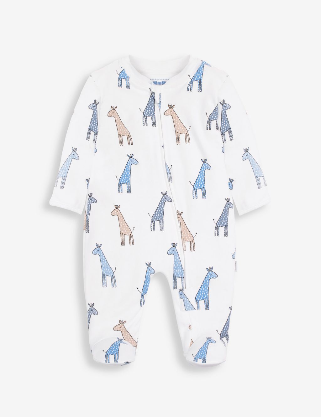 Pure Cotton Giraffe Zip Sleepsuit (7lbs-12 Mths)