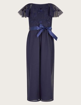 Monsoon Girl's Embroidered Jumpsuit (3-15 Yrs0 - 7-8 Y - Navy, Navy
