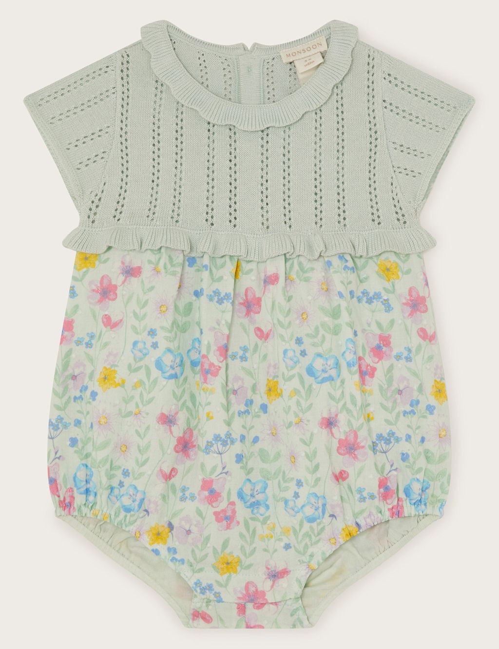 Pure Cotton Ditsy Floral Romper (0-18 Mths)