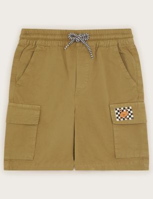 Monsoon Boy's Pure Cotton Cargo Shorts (3-13 Yrs) - 3y - Stone, Stone