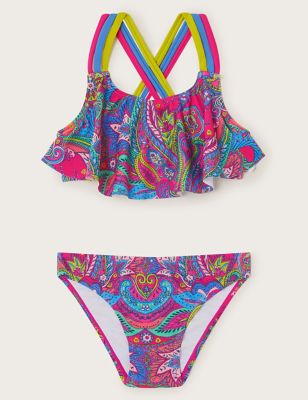 Monsoon Girl's Paisley Frill Bikini (3-13 Yrs) - 5-6 Y - Pink, Pink
