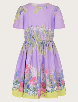 Monsoon Girls Floral Bunny Party Dress (2-13 Yrs) - 7y - Lilac, Lilac