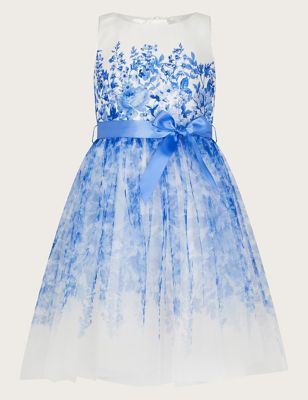 Monsoon Girl's Print Dress (3-15 Yrs) - 8y - Blue Mix, Blue Mix