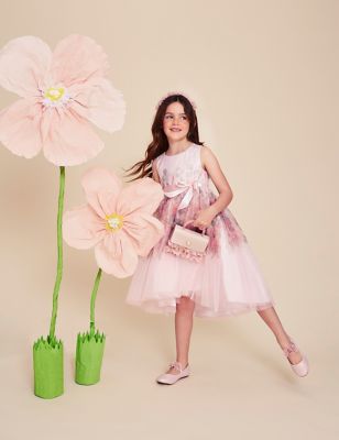 Monsoon Girl's Floral Dress (3-15 Yrs) - 12-13 - Pink Mix, Pink Mix
