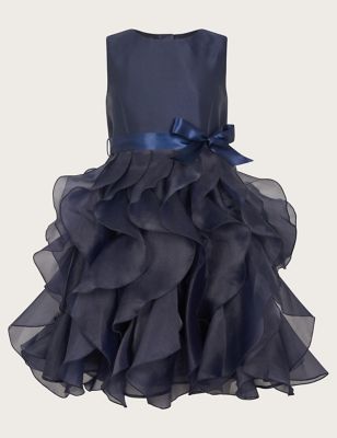 Monsoon Girl's Ruffle Dress (3-15 Yrs) - 7y - Navy, Navy