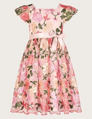 Monsoon Girl's Floral Dress (3-15 Yrs) - 4y - Pink, Pink