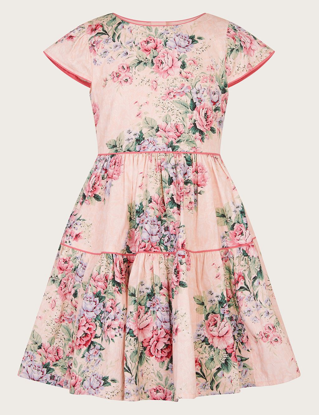 Pure Cotton Floral Tiered Party Dress (3-13 Yrs)