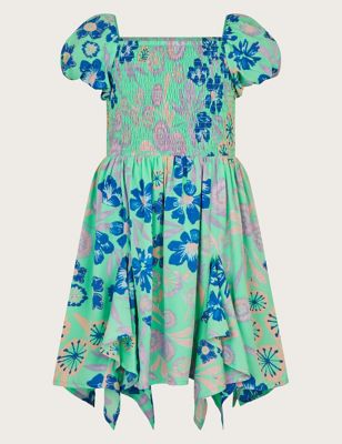 Monsoon Girl's Floral Dress (3-15 Yrs) - 3y - Green Mix, Green Mix