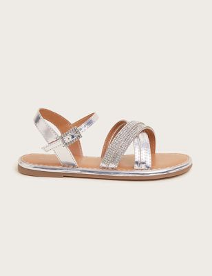 Monsoon Girls Sandals (7 Small - 4 Large) - 13 S - Silver, Silver
