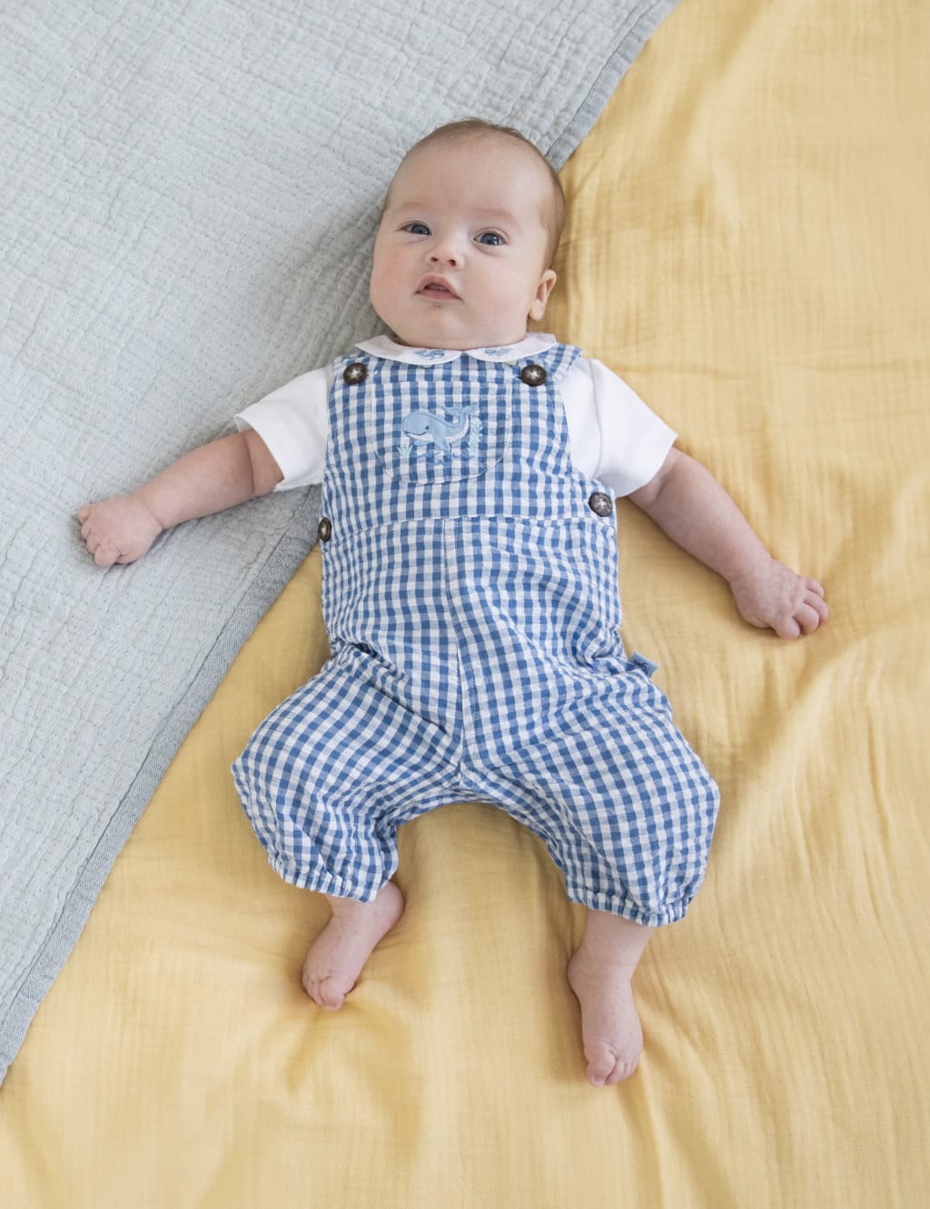 2pc Pure Cotton Gingham Outfit (0-24 Mths)