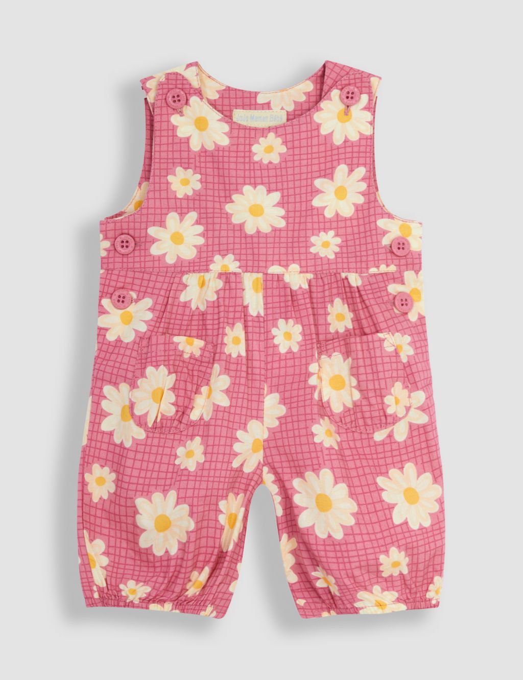 Pure Cotton Floral Dungarees (0-3 Yrs)