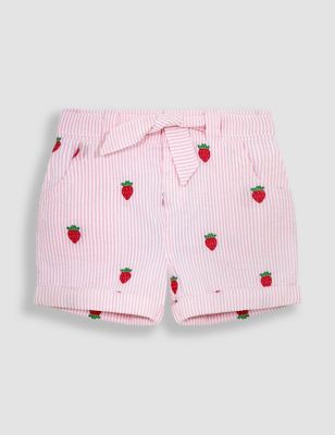 Jojo Maman Bb Girls Pure Cotton Shorts (6 Mths-7 Yrs) - 18-24 - Light Pink Mix, Light Pink Mix