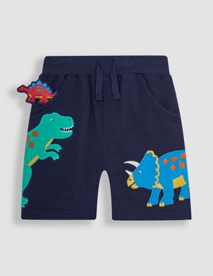 Jojo Maman Bb Boy's Pure Cotton Dinosaur Shorts (6 Mths-7 Yrs) - 2-3 Y - Navy, Navy