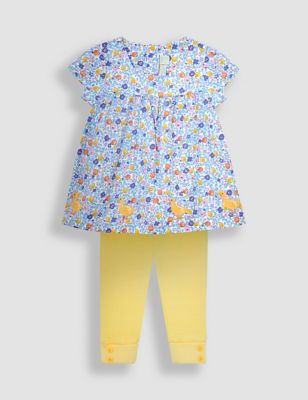 Jojo Maman Bb Girl's 2pc Pure Cotton Duck Outfit (0-3 Yrs) - 0-3 M - Lilac, Lilac
