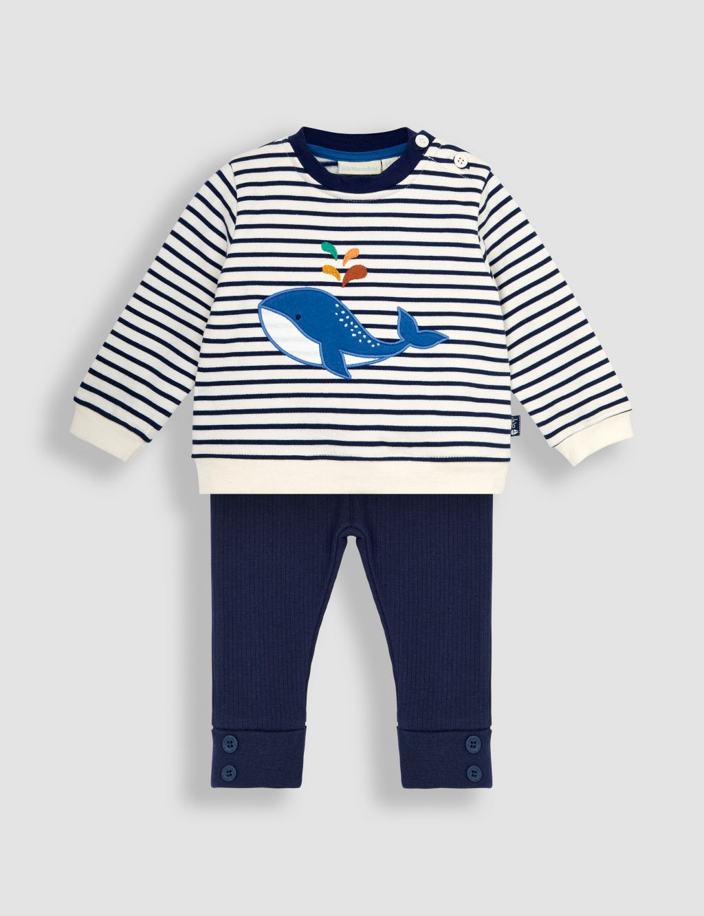 2pc Pure Cotton Whale Outfit (0-18 Mths)
