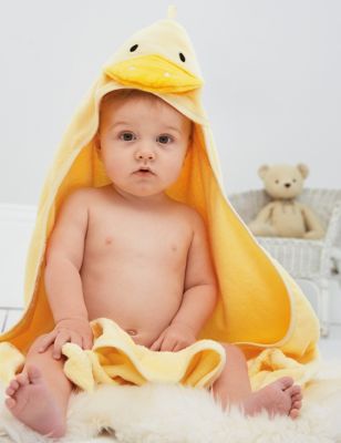 Jojo Maman Bb Pure Cotton Duck Hooded Towel - Yellow, Yellow