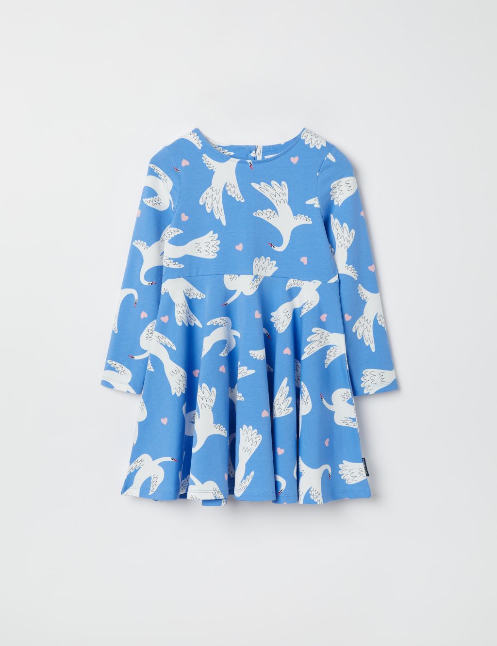 Cotton Rich Swan Print Dress (1-10 Yrs)