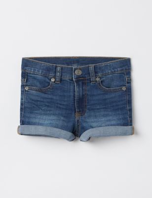 Polarn O. Pyret Girl's Denim Shorts (1-10 Yrs) - 3-4 Y - Blue Denim, Blue Denim
