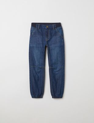 Polarn O. Pyret Relaxed Pure Cotton Jeans (1-10 Yrs) - 6-7 Y - Blue Denim, Blue Denim