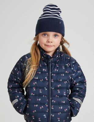 Polarn O. Pyret Girl's Floral Quilted Jacket (2-10 Yrs) - 6-7 Y - Navy Mix, Navy Mix