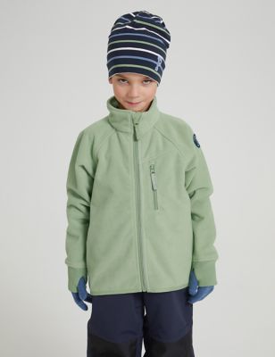 Polarn O. Pyret Boy's Showerproof Fleece Jacket (2-10 Yrs) - 8-9 Y - Green, Green,Medium Blue