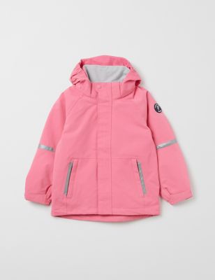 Polarn O. Pyret Girls Hooded Raincoat (2-10 Yrs) - 5-6 Y - Pink, Pink
