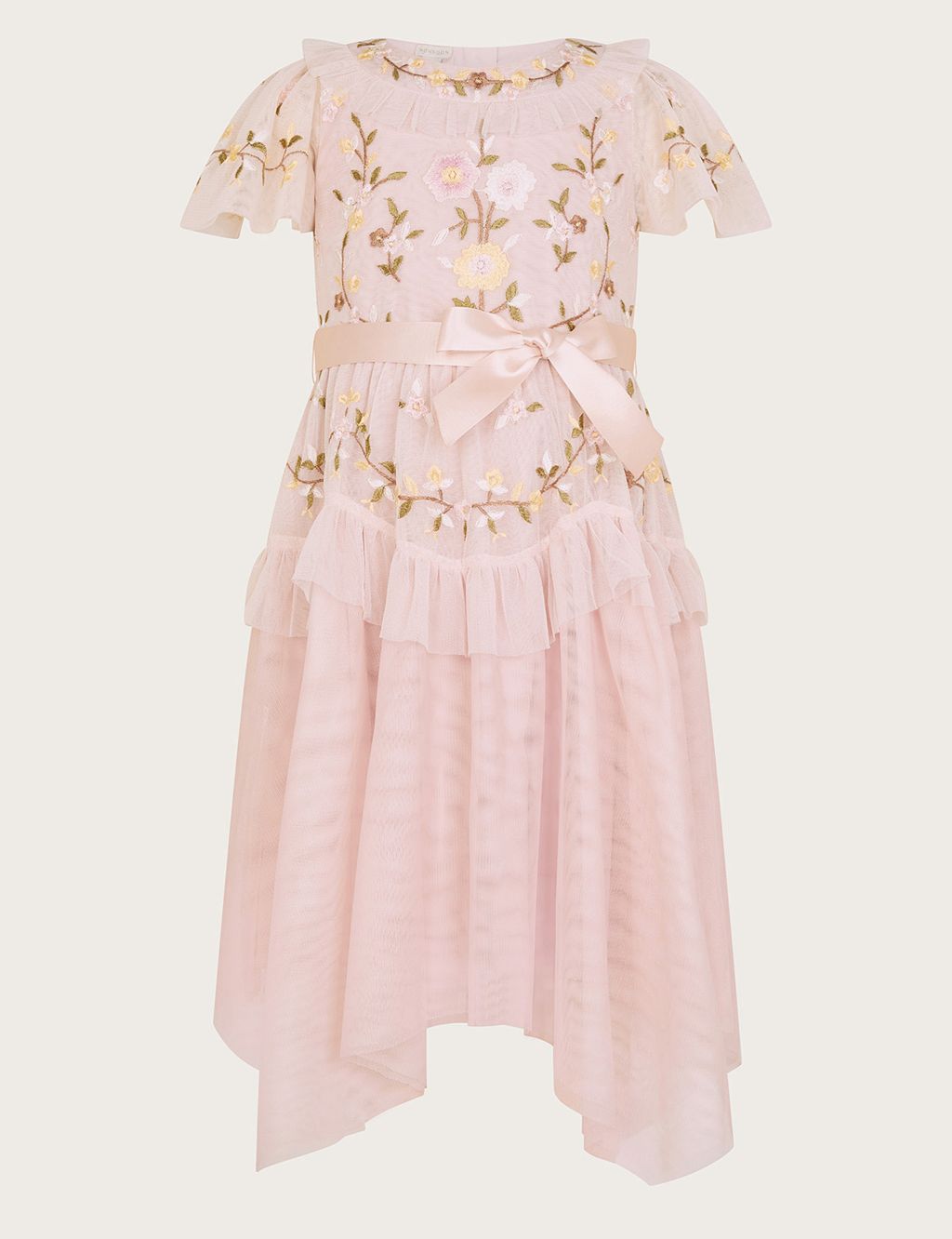 Tulle Embroidered Ruffle Dress (3-15 Yrs)