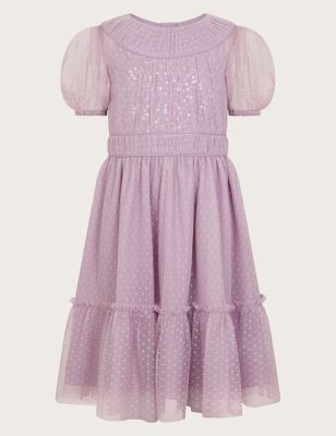 Monsoon Girls Sequin Dress (3-15 Years) - 3y - Lilac, Lilac