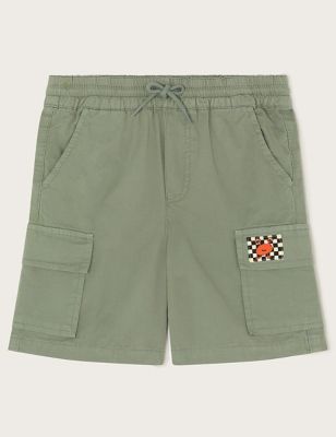 Monsoon Boys Pure Cotton Cargo Shorts (3-13 Yrs) - 11y - Khaki, Khaki