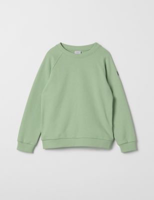 Polarn O. Pyret Pure Cotton Sweatshirt (1-10 Yrs) - 4-5 Y - Green, Green