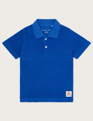 Monsoon Girls Pure Cotton Towelling Polo Shirt (3-13 Yrs) - 9-10Y - Blue, Blue