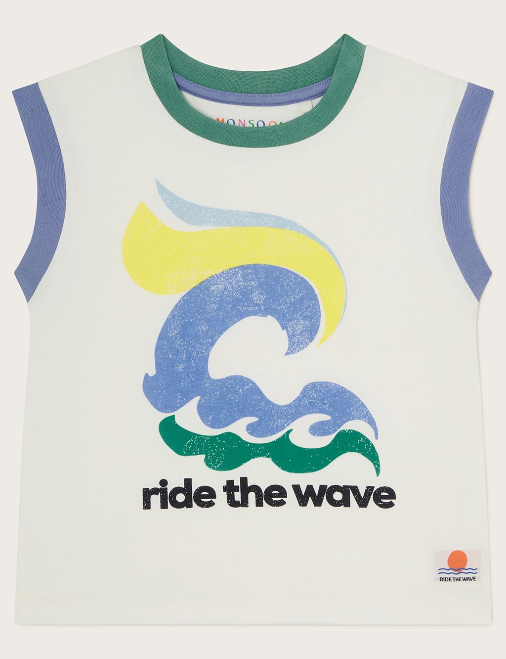 Pure Cotton Surf Graphic Vest (3-13 Yrs)