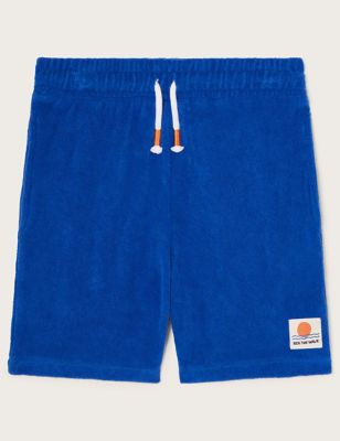 Monsoon Boys Pure Cotton Towelling Shorts (3-13 Yrs) - 3-4 Y - Blue, Blue