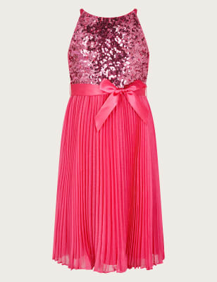 Monsoon Girls Sequin Dress (3-15 Yrs) - 14-15 - Magenta, Magenta