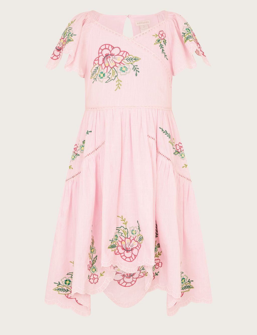 Pure Cotton Floral Embroidered Dress (3-13 Yrs)