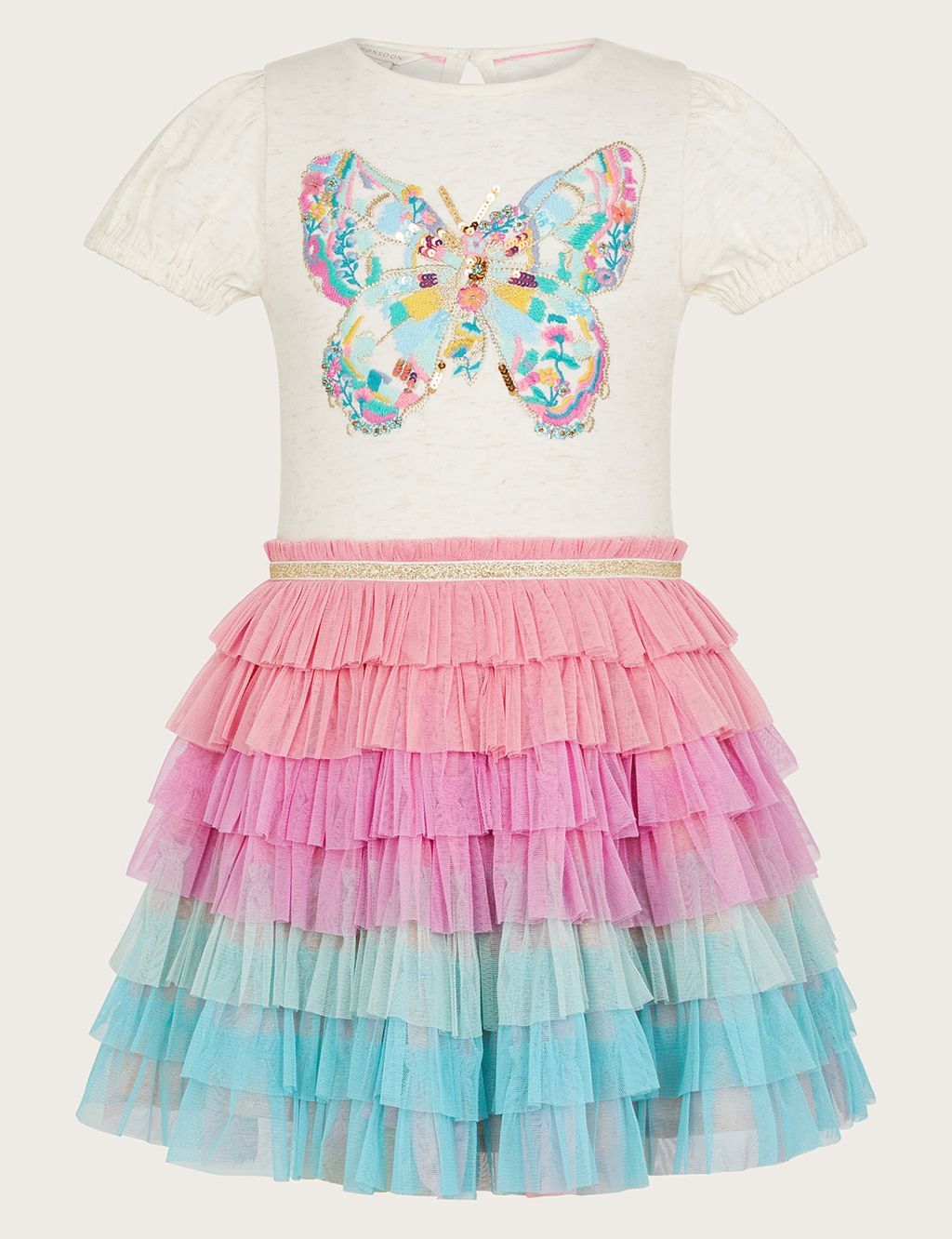Cotton Rich Butterfly Tulle Dress (3-13 Yrs)