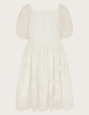 Monsoon Girls Lace Embroidered Occasion Dress (3-13 Yrs) - 11y - Ivory, Ivory