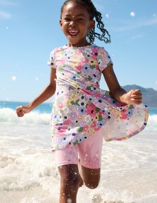 Polarn O. Pyret Girl'ss Newborn Girl's Cotton Rich Floral Dress (1-10 Yrs) - 5-6 Y - Pink Mix, Pink 