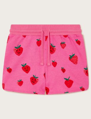 Monsoon Girl's Pure Cotton Patterned Shorts (3-13 Yrs) - 9-10Y - Pink Mix, Pink Mix