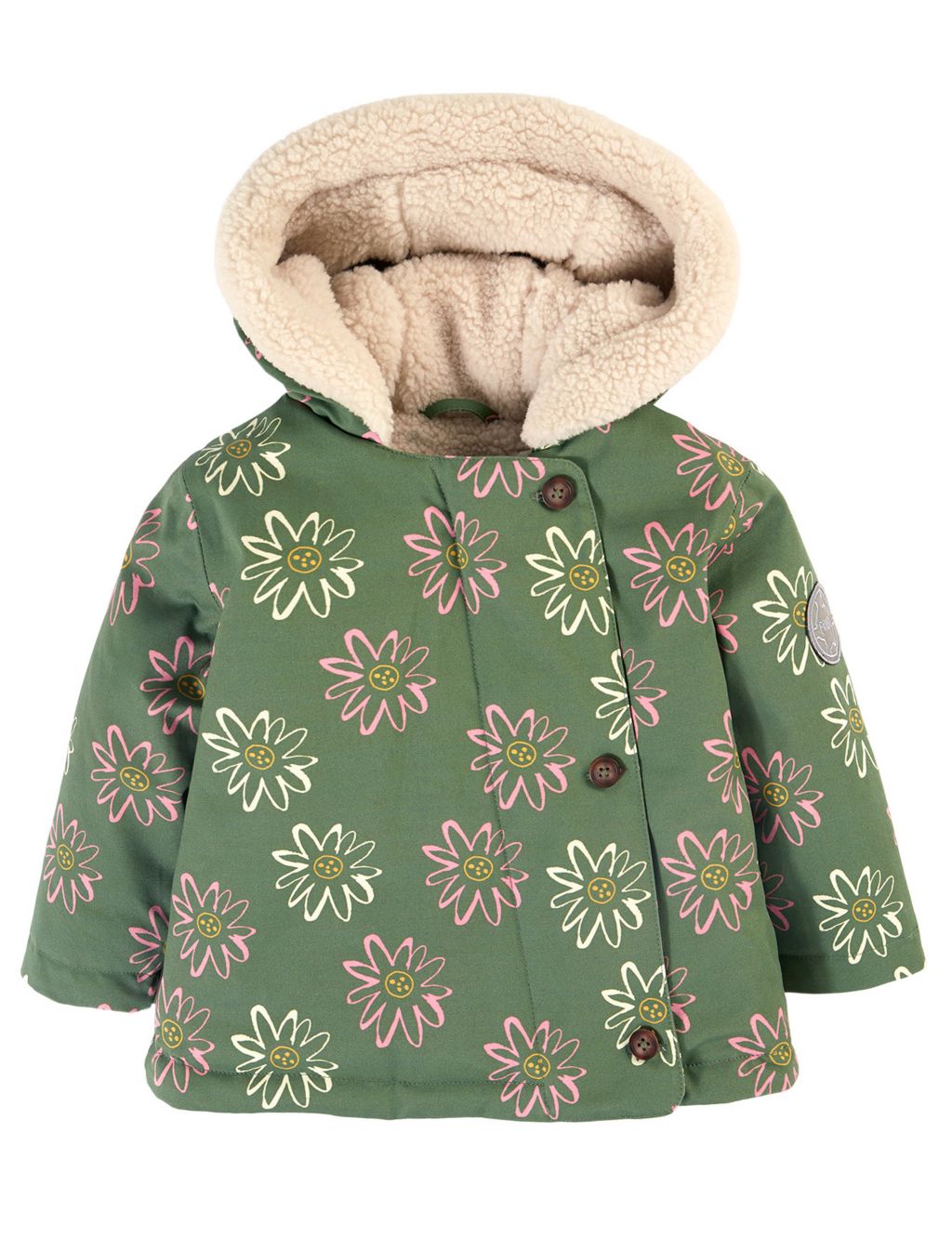 Pure Cotton Floral Hooded Parka Coat (6 Mths-5 Yrs)