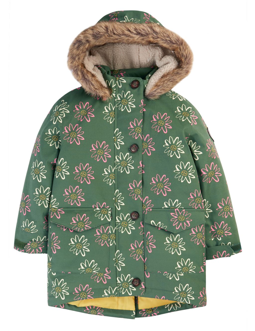 Pure Cotton Floral Hooded Parka Coat (5-10 Yrs)