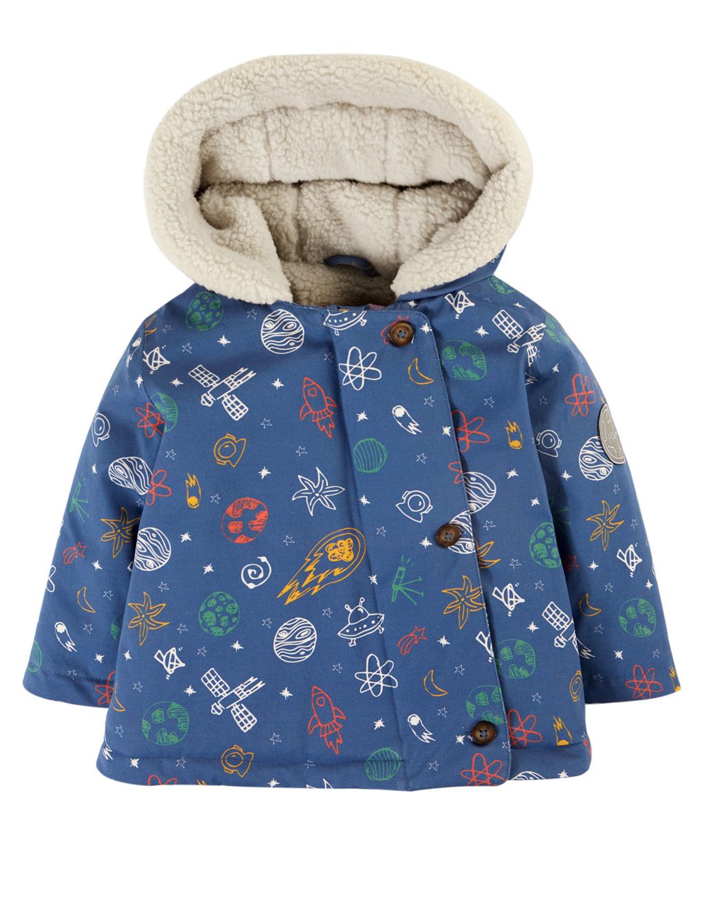 Pure Cotton Space Hooded Parka Coat (6 Mths-5 Yrs)