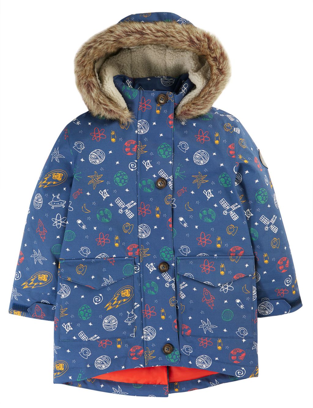 Pure Cotton Space Hooded Parka Coat (5-10 Yrs)
