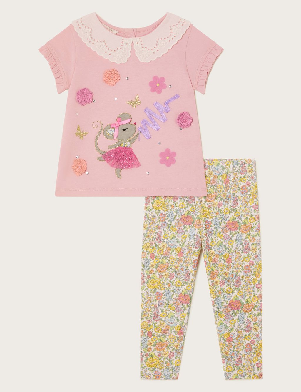 2pc Cotton Rich Mouse Top & Bottom Outfit (0-4 Yrs)