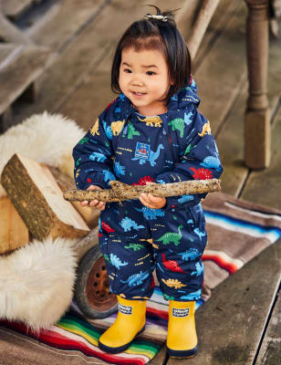 Jojo Maman Bébé Boys Waterproof Dinosaur All in One (9 Mths-3 Yrs) - 9-12M - Navy Mix, Navy Mix