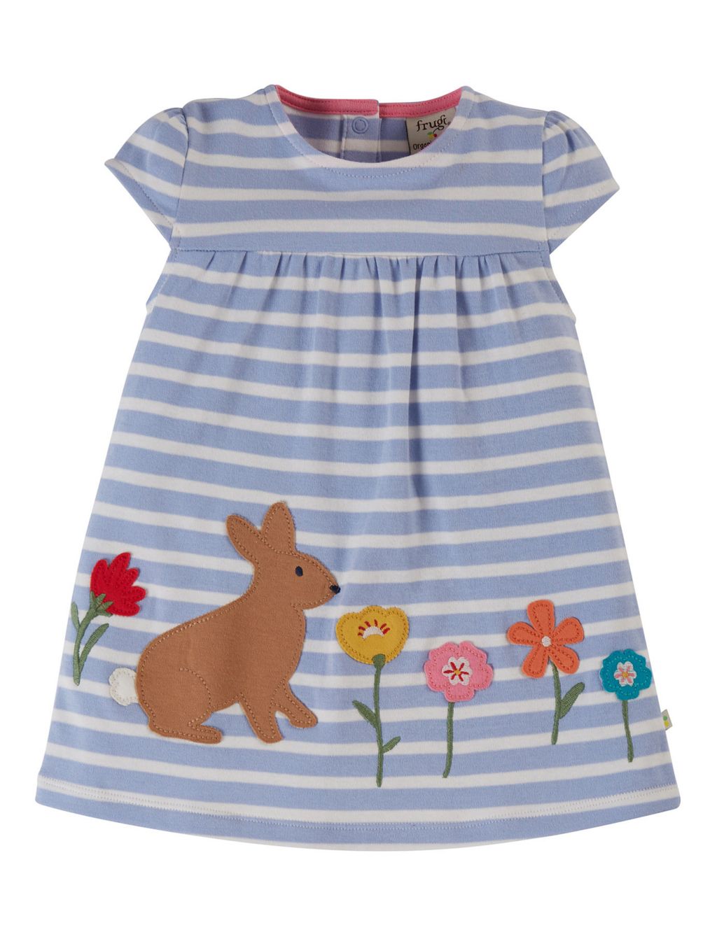 Organic Cotton Striped Bunny Dress (0-5 Yrs) image 1
