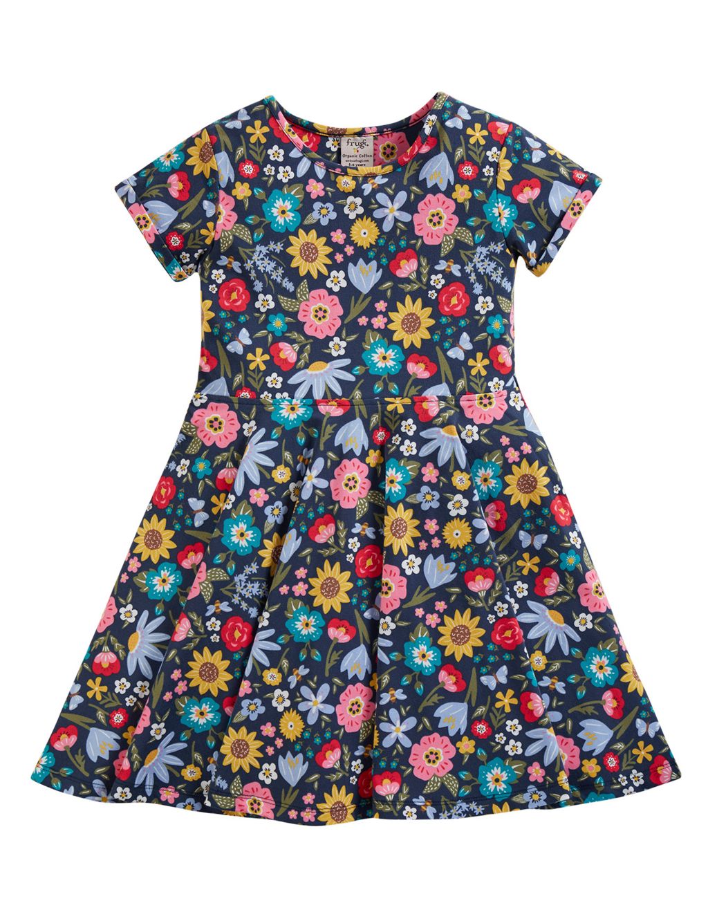 Cotton Rich Floral Flare Dress (1.5-10 Yrs) image 1