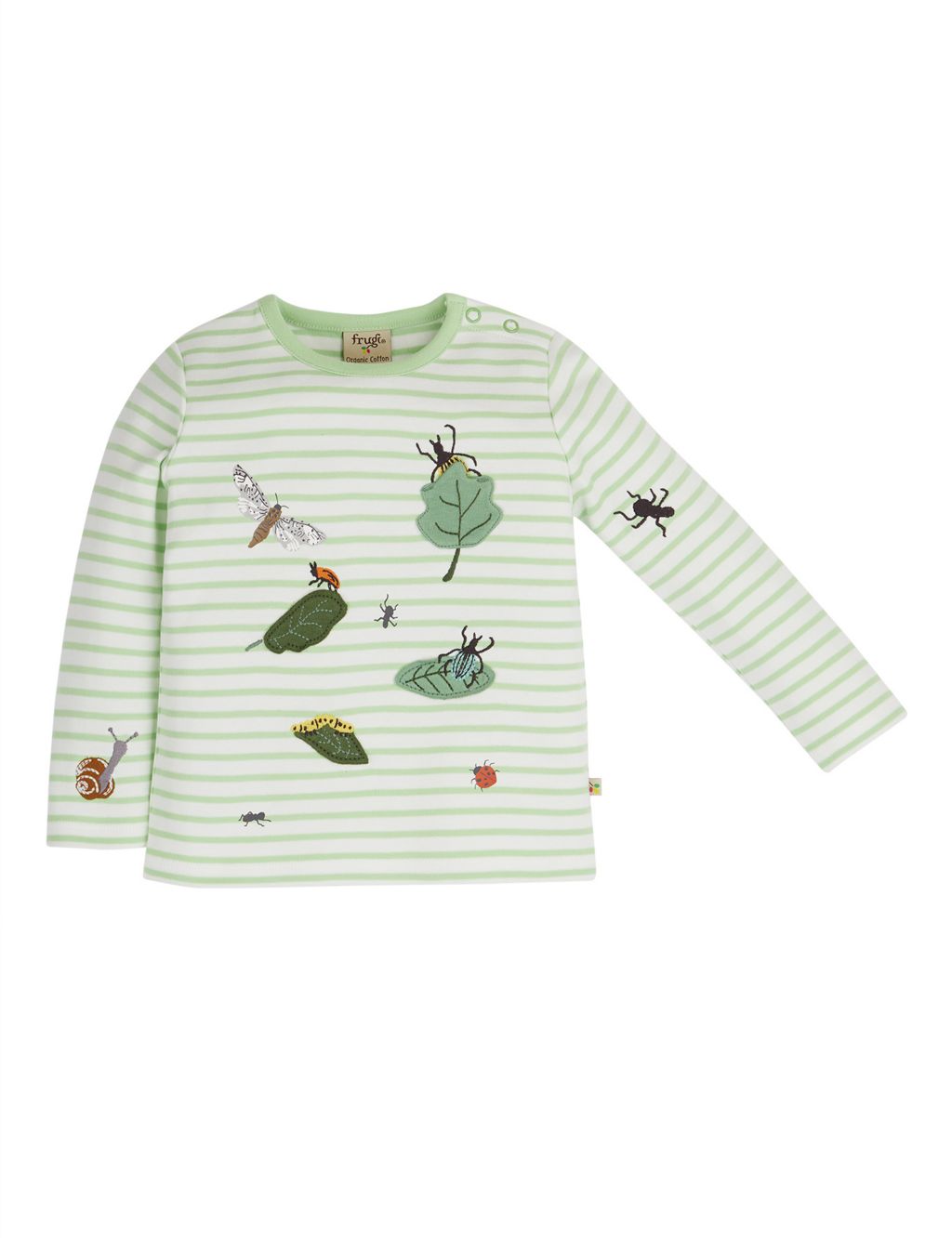 Organic Cotton Striped Insect T-Shirt (0-5 Yrs) image 1