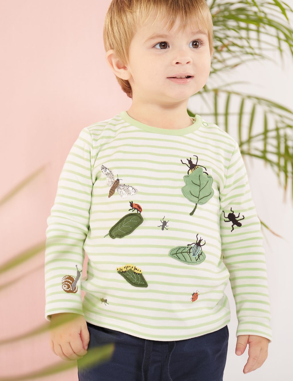 Organic Cotton Striped Insect T-Shirt (0-5 Yrs) image 2